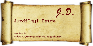 Jurányi Detre névjegykártya